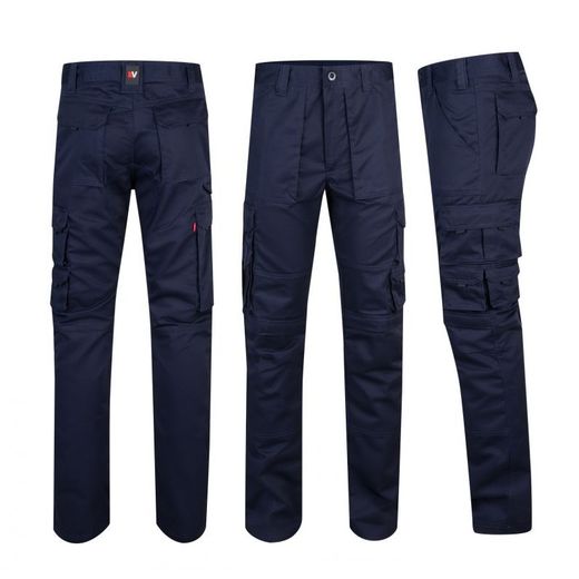 Pantalon de travail multi-poches avec gousset en tissu