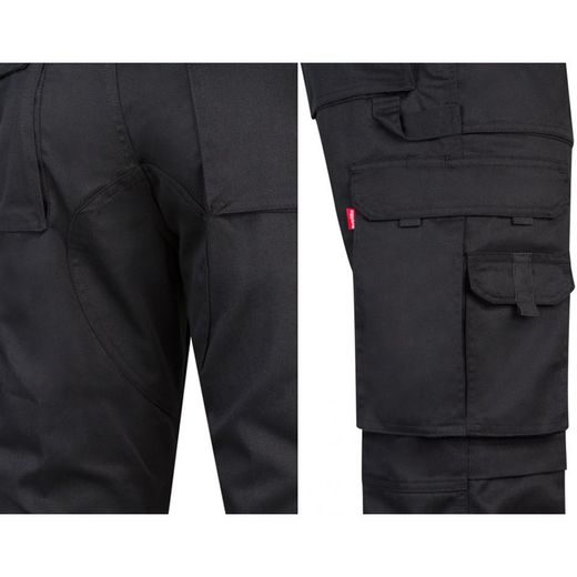 Pantalon de travail multi-poches avec gousset en tissu