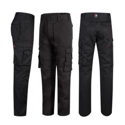 Pantalon de travail multi-poches avec gousset en tissu