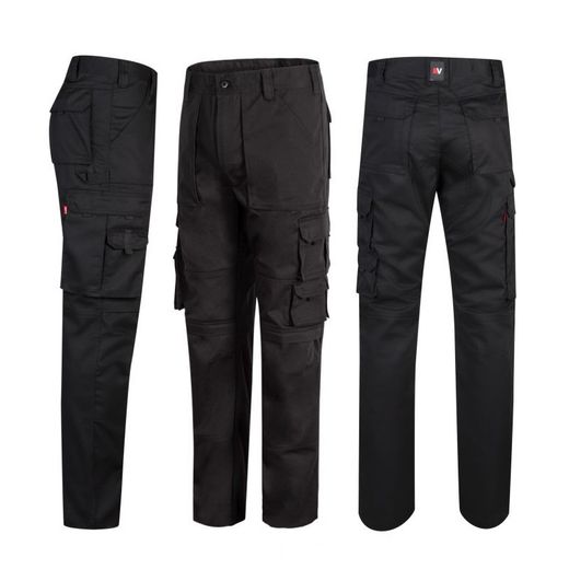 Pantalon de travail multi-poches avec gousset en tissu