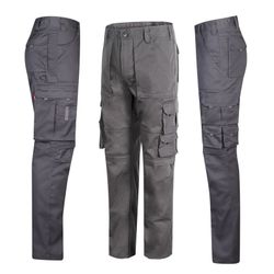 Pantalon de travail multi-poches avec gousset en tissu