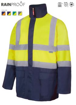 Parka imperméable haute visibilité 4 en 1 bicolore