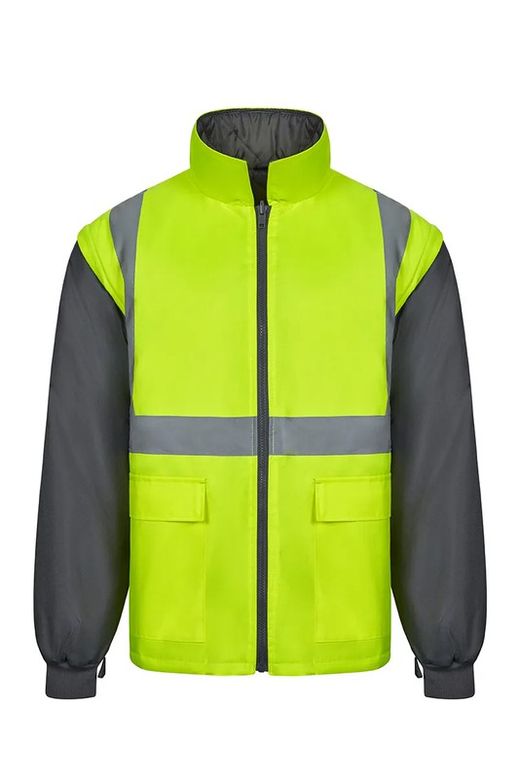 Parka imperméable haute visibilité 4 en 1 bicolore