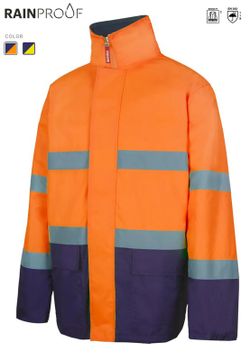 Parka bicolore imperméable avec bandes réfléchissantes