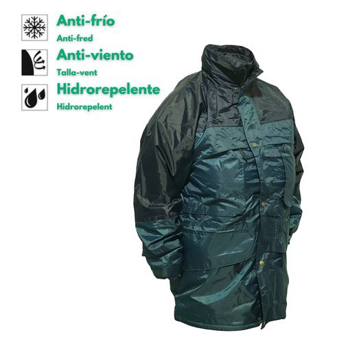 Parka bicolor impermeable con forro polar