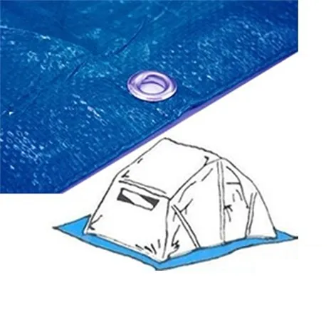 Suelo de rafia azul para camping