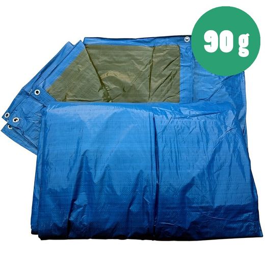 Bâche polyéthylène vert/bleu 90 g