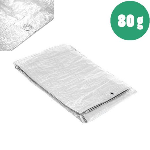 Toldo impermeável branco com ilhós 80 gr
