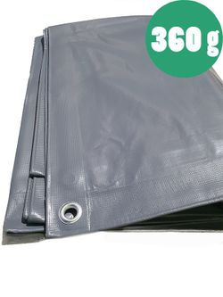 Store PVC gris résistant à œillets 360 g/m2