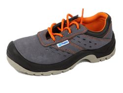 Chaussure de sécurité en daim perforé gris