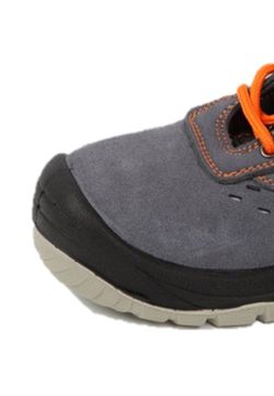 Chaussure de sécurité en daim perforé gris