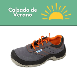 Chaussure de sécurité en daim perforé gris