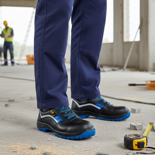 Sapatos de segurança em couro com sola de poliuretano