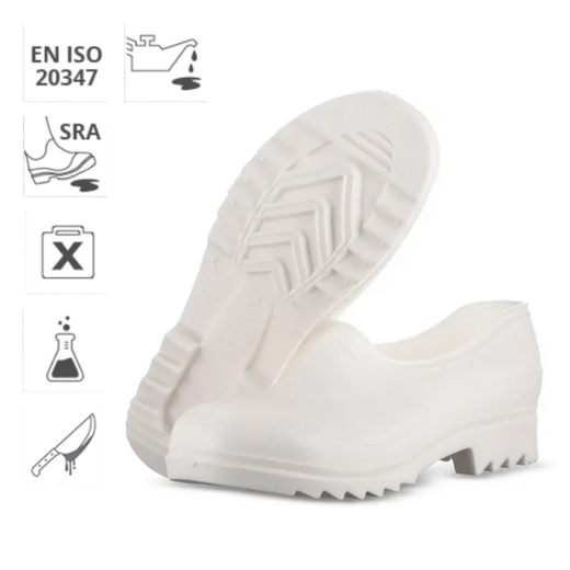 Tamancos brancos anti-gordura Foca