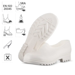 Tamancos brancos de segurança alimentar