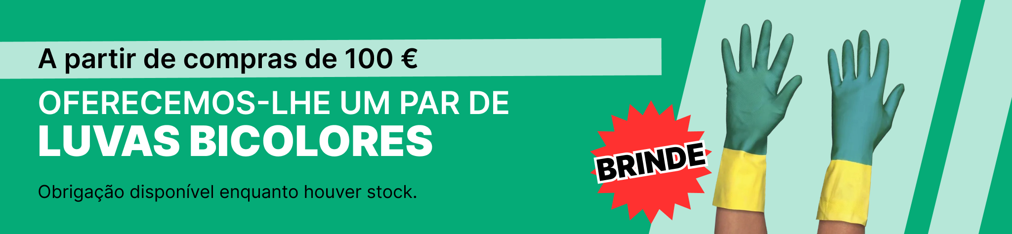 A partir de compras de 100 € na zona Outlet OFERECEMOS-LHE UM PAR DE  LUVAS BICOLORES