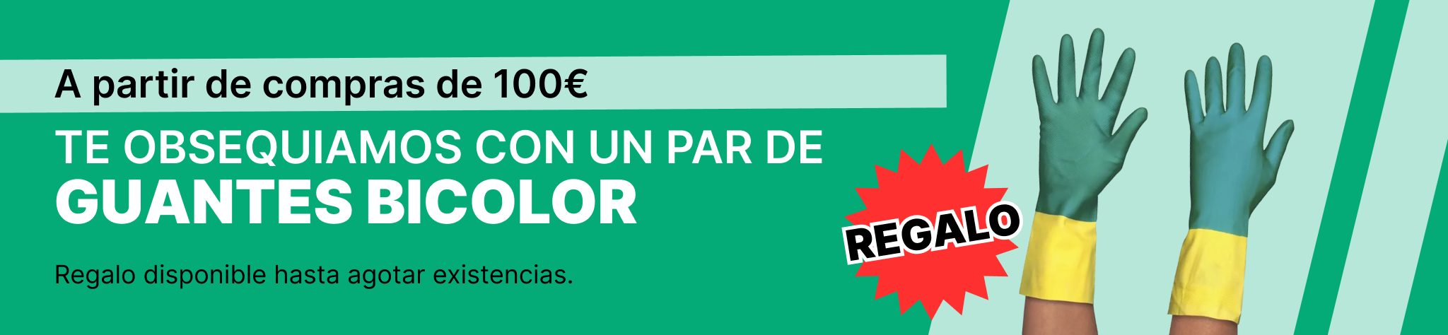 A partir de compras de 100€ en la zona Outlet TE OBSEQUIAMOS CON UN PAR DE  GUANTES BICOLOR