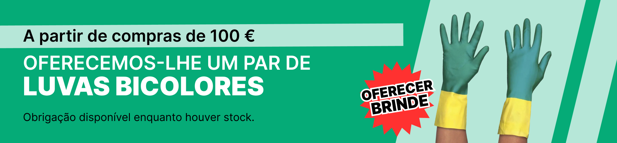 A partir de compras de 100 € na zona Outlet OFERECEMOS-LHE UM PAR DE  LUVAS BICOLORES